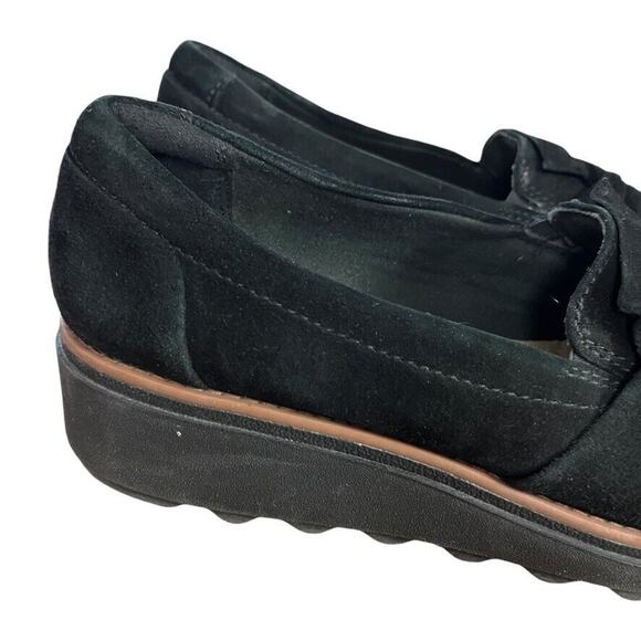 Clarks Black Loafers with Tassels and Platform Sole - Picture 12 of 16